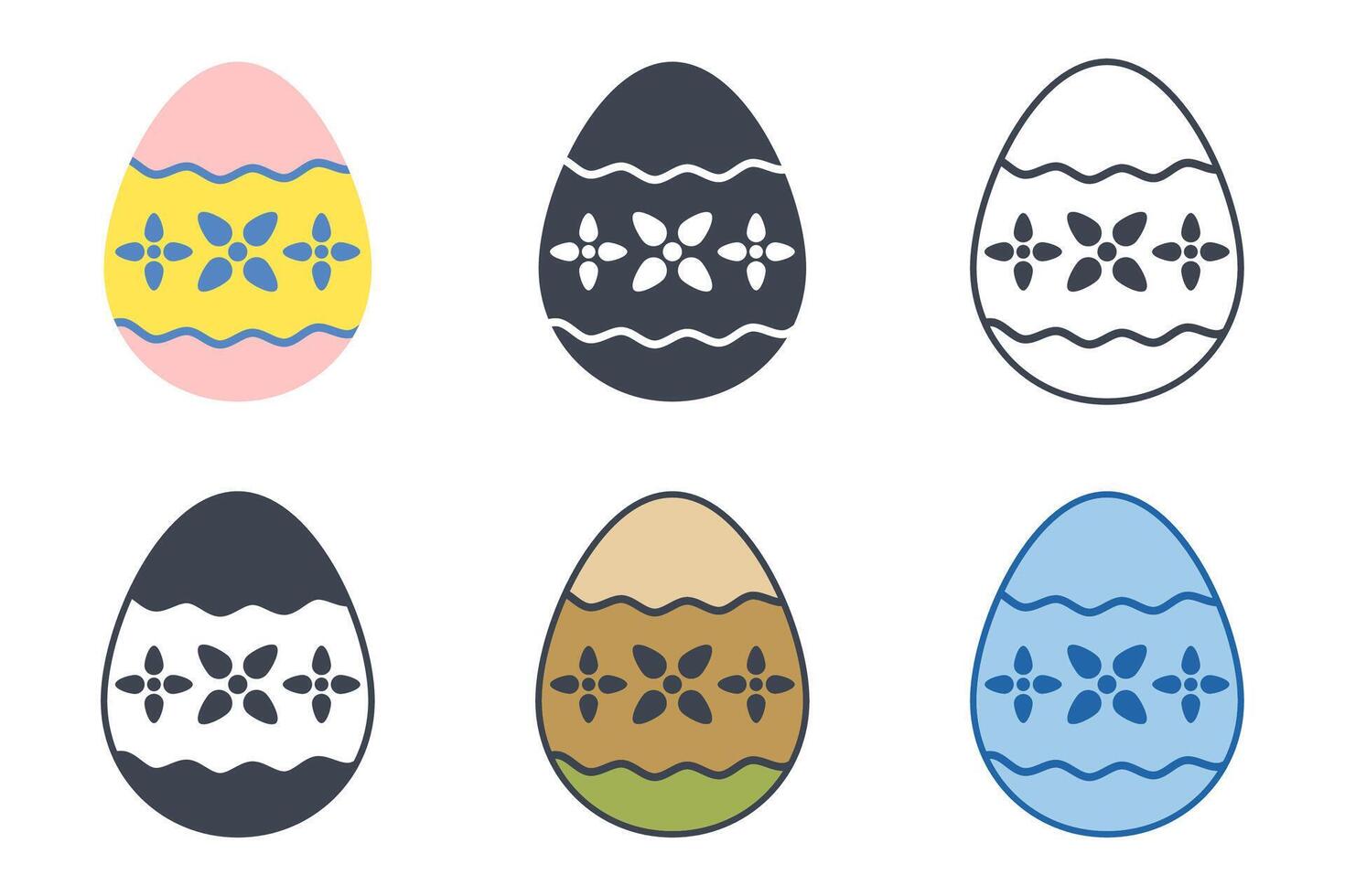 Ostern Tag Festival. Ostern Eier Symbole auf Weiß Hintergrund. Vektor Illustration