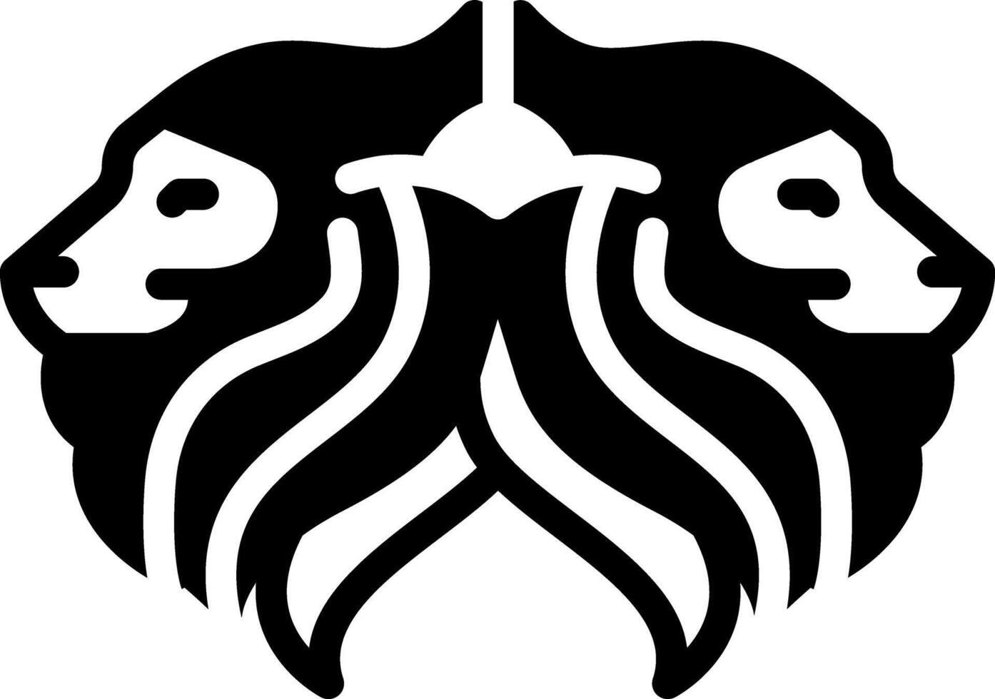 solide schwarz Symbol zum Löwen vektor
