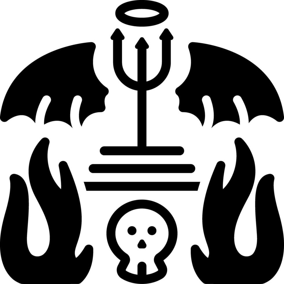 Vektor solide schwarz Symbol zum Hölle Inferno