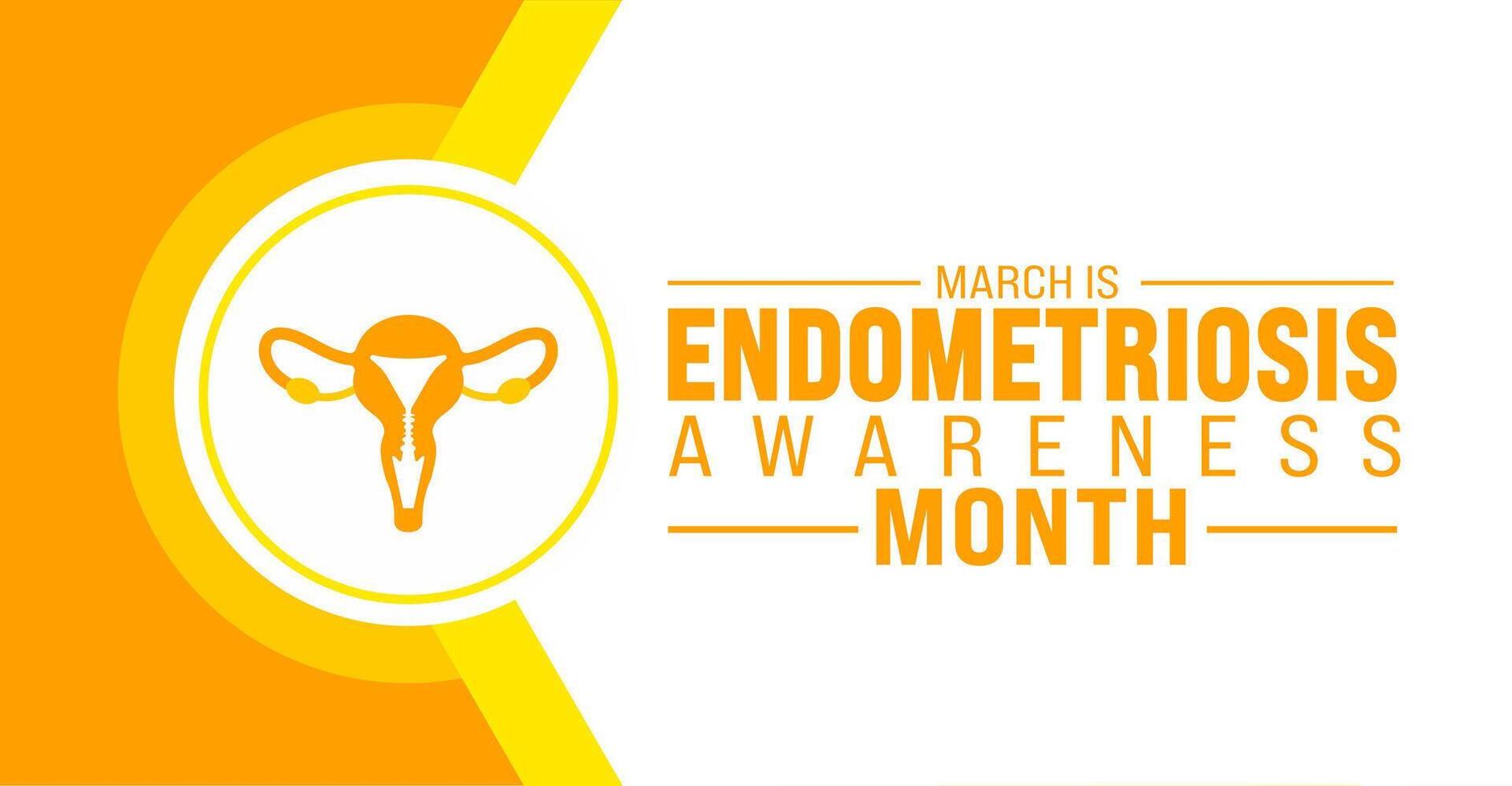 März ist Endometriose Bewusstsein Monat Hintergrund Vorlage. Urlaub Konzept. verwenden zu Hintergrund, Banner, Plakat, Karte, und Poster Design Vorlage mit Text Inschrift und Standard Farbe. Vektor