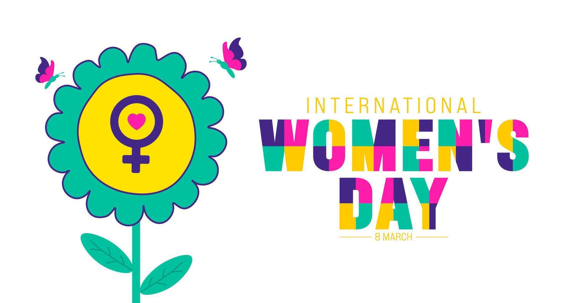 8 März ist International Damen Tag Hintergrund mit Blume Design. verwenden zu Hintergrund, Banner, Plakat, Karte, und Poster Design Vorlage. Vektor Illustration.