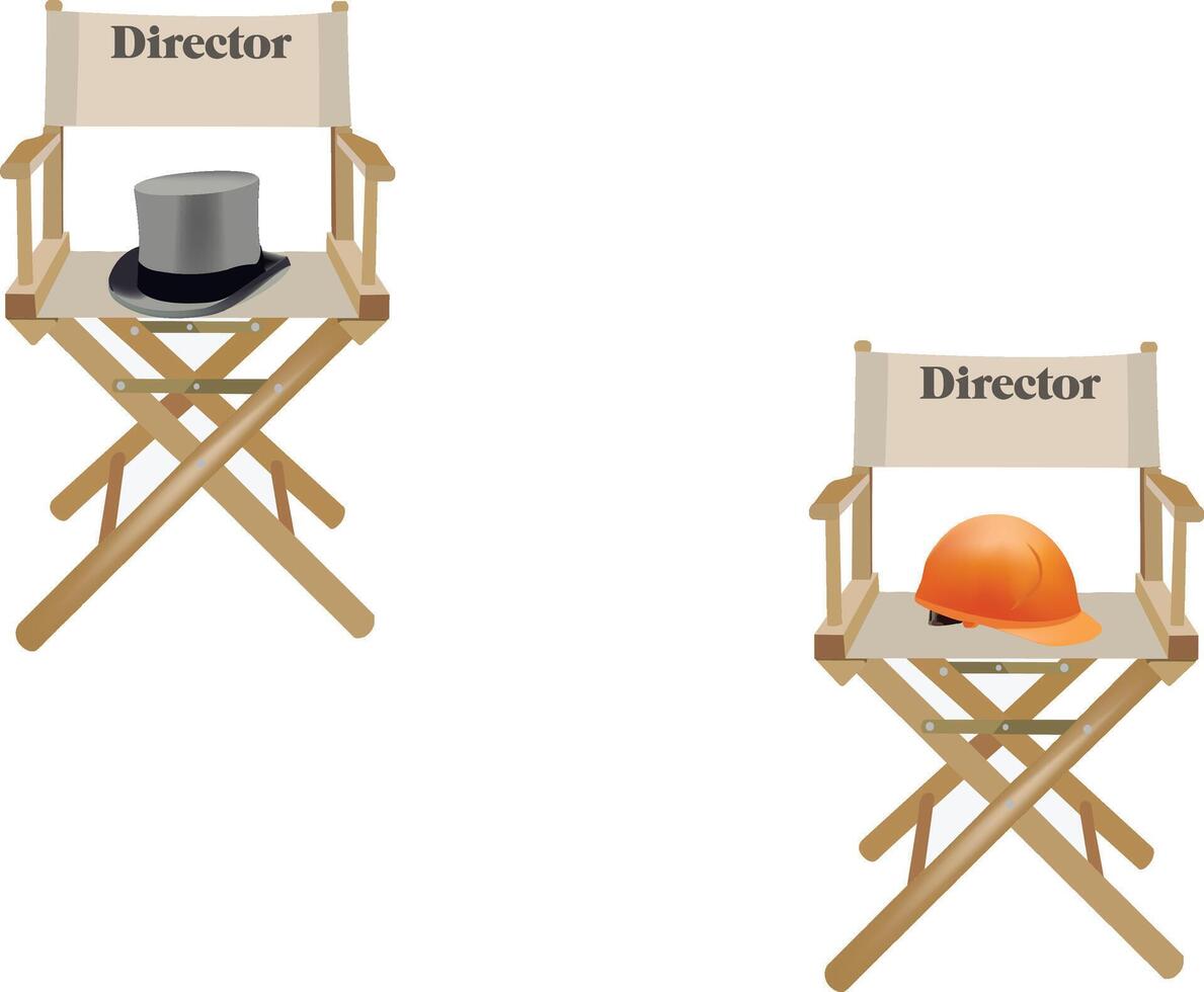film direktör stol och konstruktion direktör stol vektor