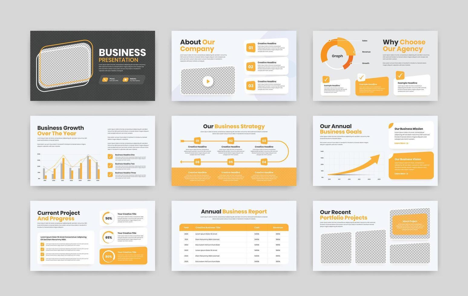 korporativ Geschäft Überblick und Daten Präsentation modern Schieberegler Layout Design vektor