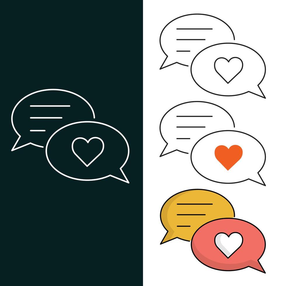 kärlek meddelanden vektor illustration ikon design