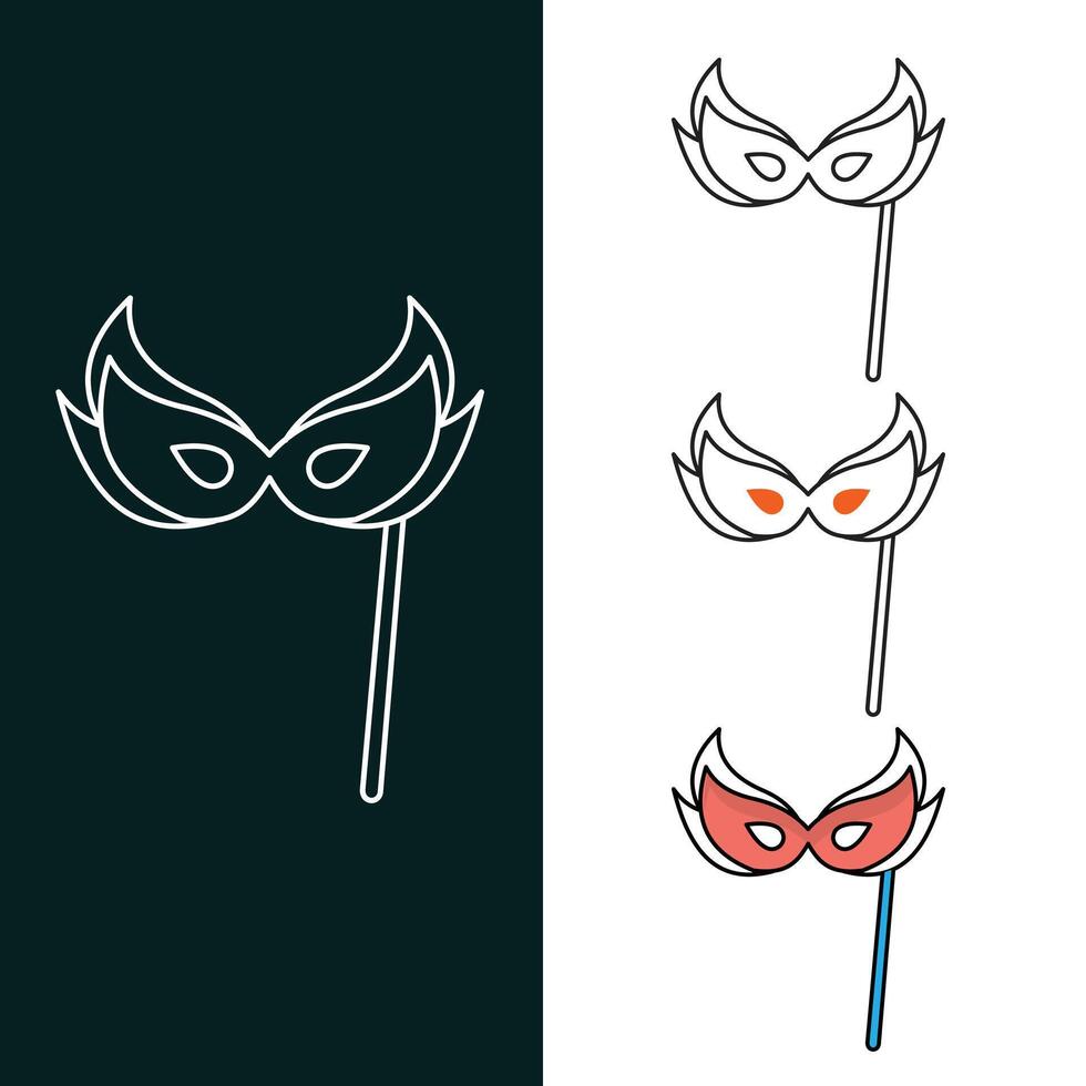 Maskerade Masken Vektor Illustration Symbol Design