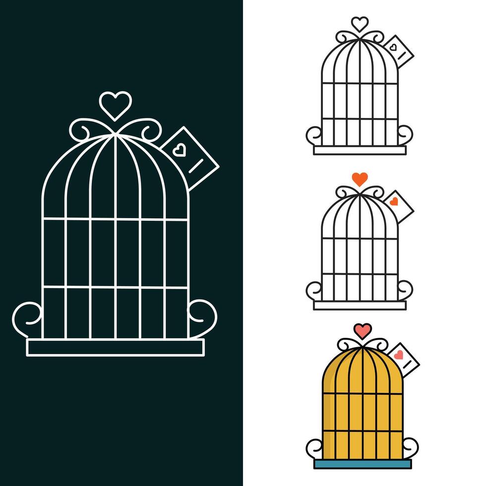 fågelbur vektor illustration ikon design