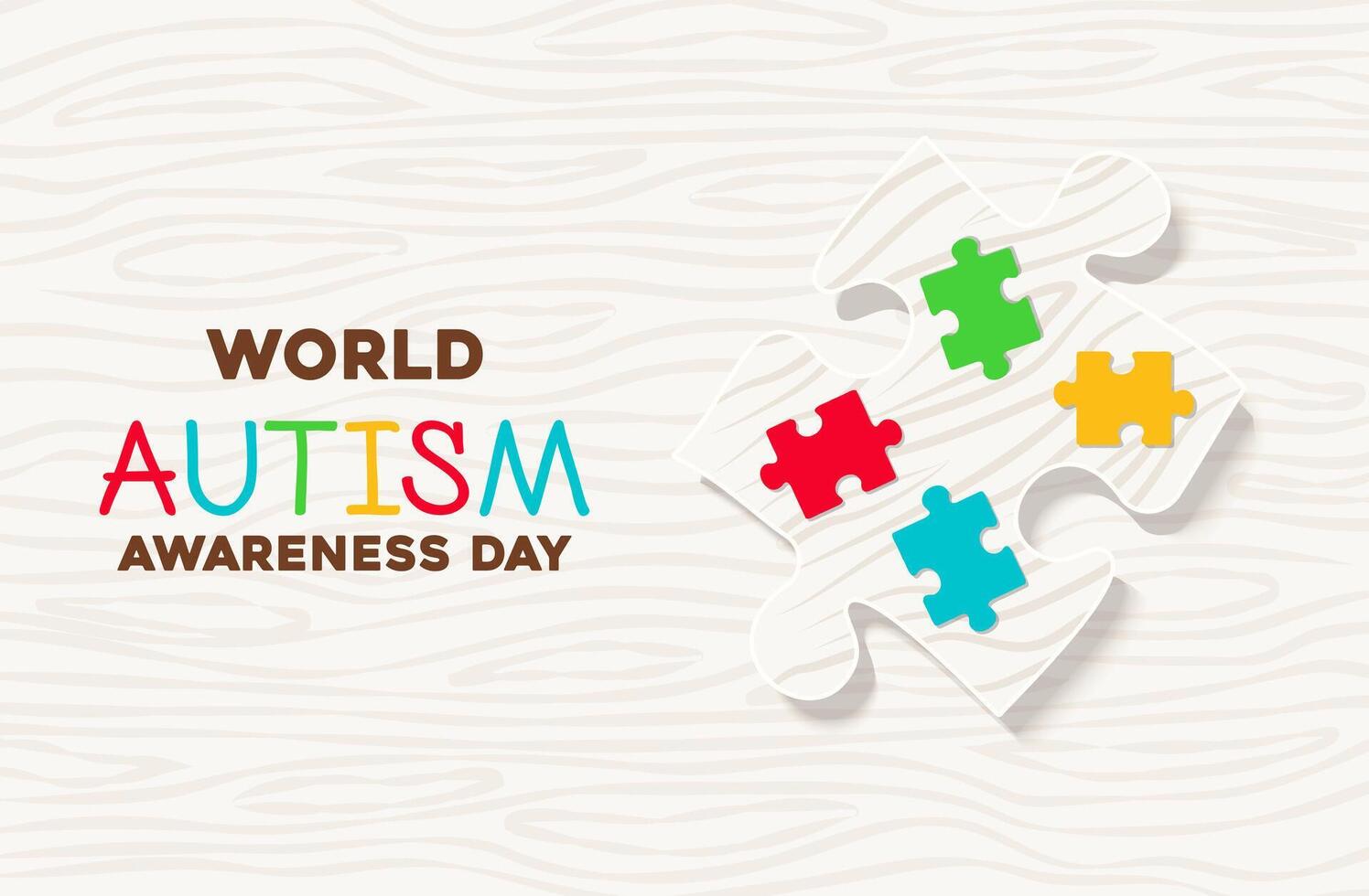 värld autism medvetenhet dag. färgrik pussel vektor design tecken. symbol av autism. medicinsk platt illustration. hälsa vård