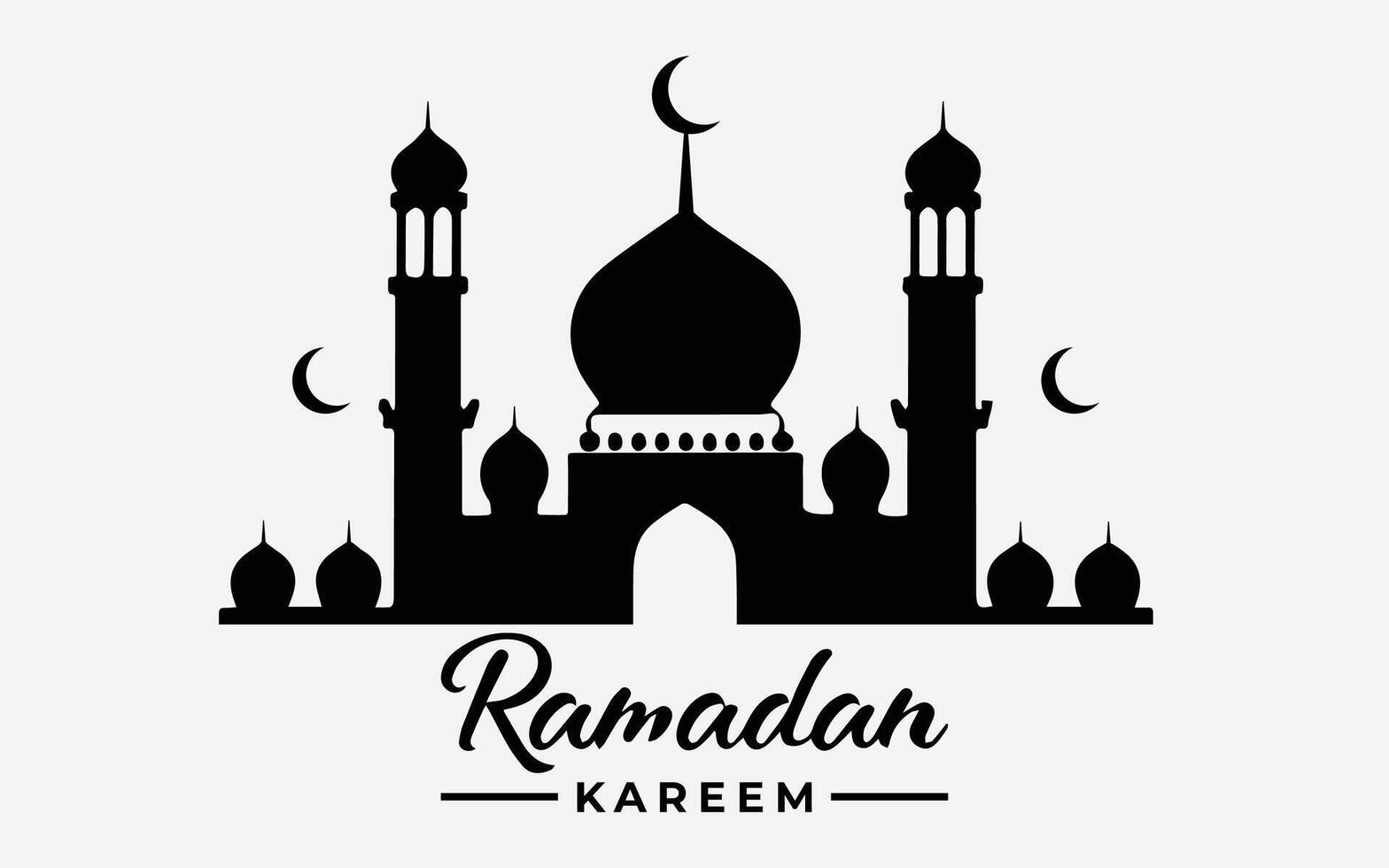 Ramadan kareem Hintergrund Konzept mit Silhouette von Moschee. Vektor Illustration.