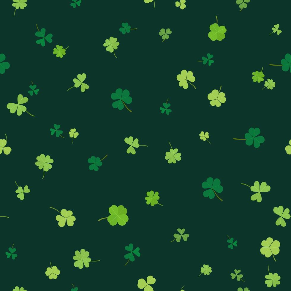 grön sömlös mönster med shamrocks st. patricks dag symbol av tur vektor illustration