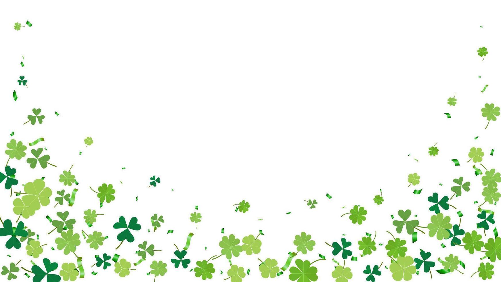 Grün Kleeblatt Blätter Rahmen oder Rand mit elegant st. Patricks Tag Design zum festlich Banner, Gruß Karte, Postkarte, Einladung, Flyer vektor