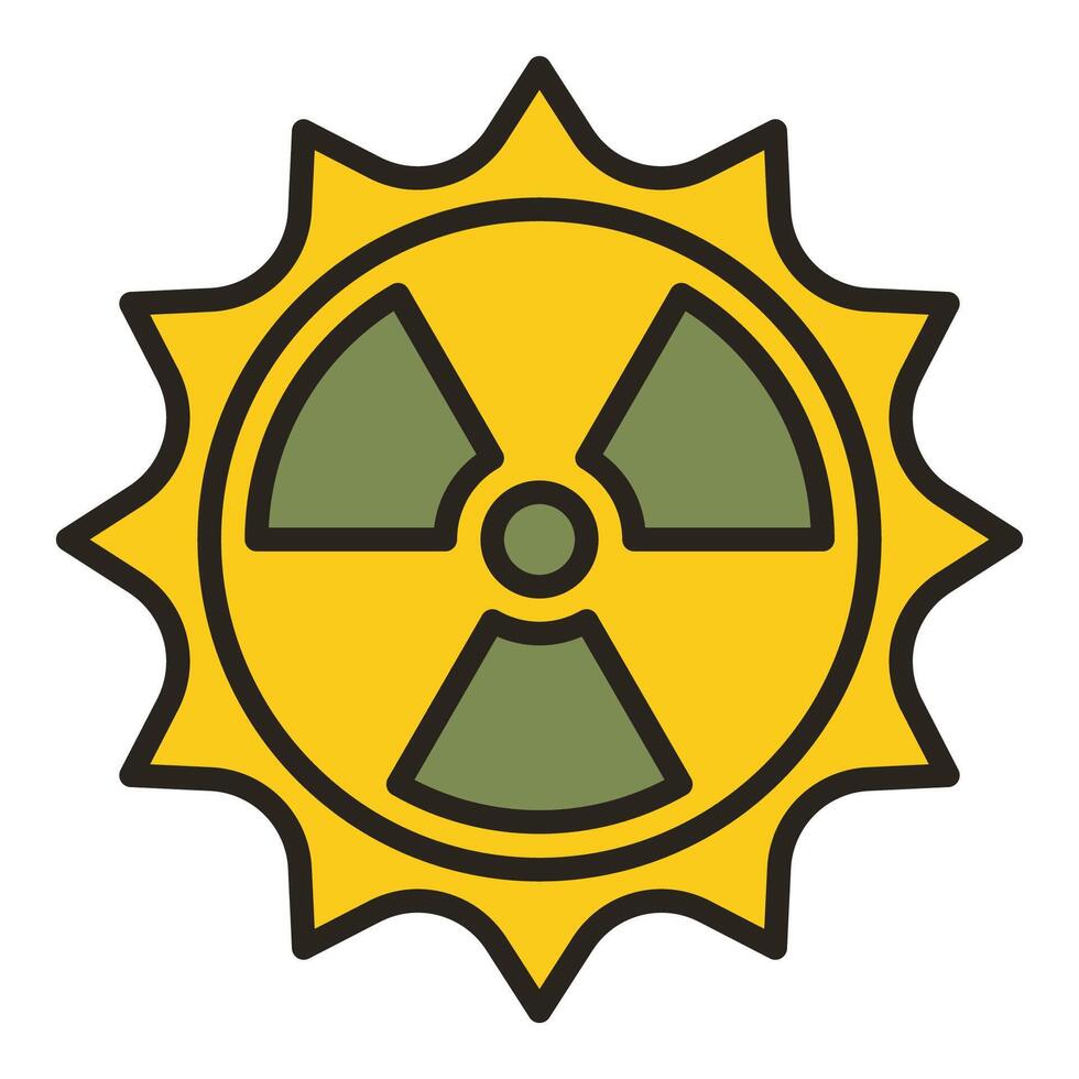 strålning från Sol vektor Plats kärn vapen färgad ikon eller logotyp element