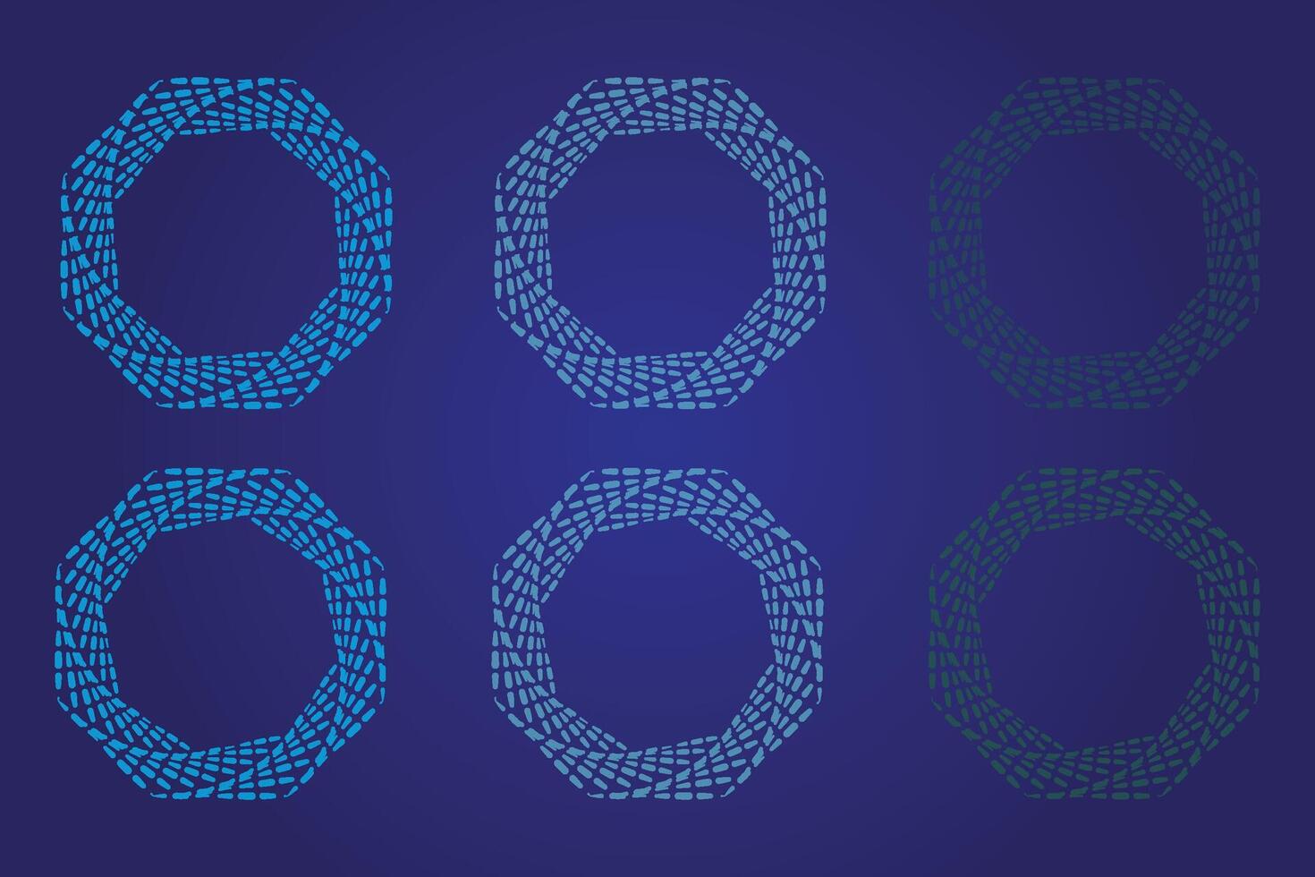 halvton cirkulär spiral logotyp uppsättning. cirkulär prickad isolerat på de vit bakgrund vektor
