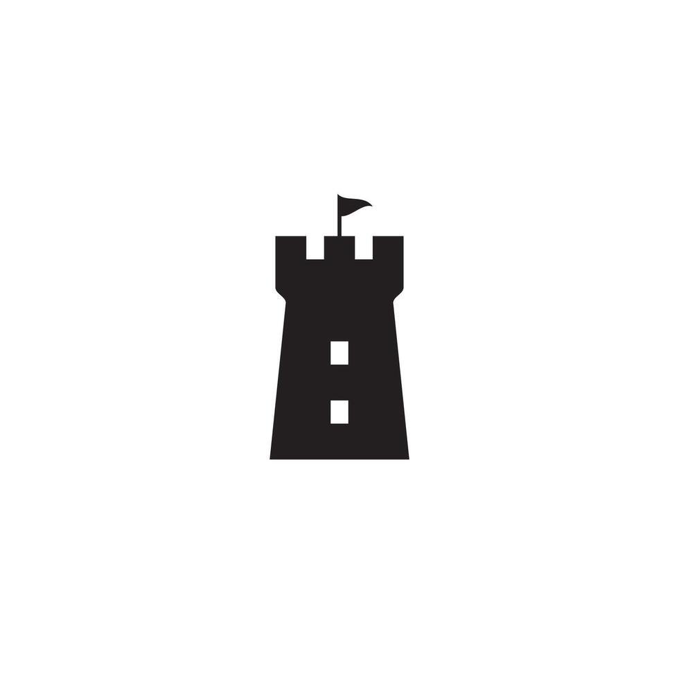 Schloss oder Festung Logo oder Symbol Design vektor