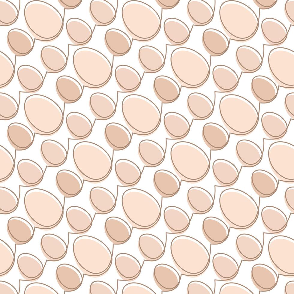 påsk ägg sömlös mönster enkel linje, beige svartvit palett, vektor illustration