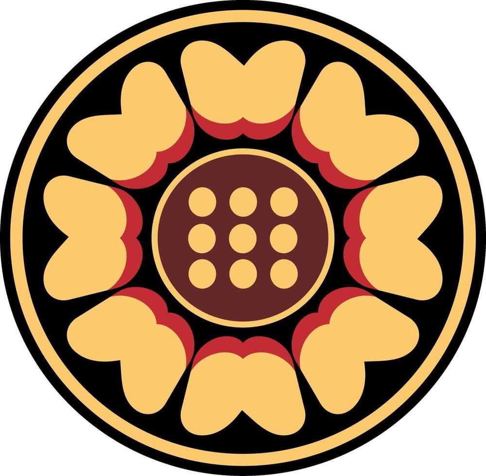 detta en symbol vit lotus och röd lotus pai sho vektor