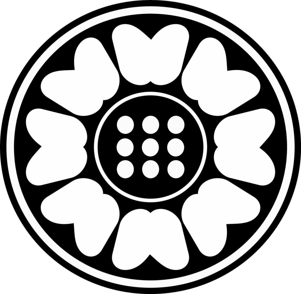 detta en symbol vit lotus och röd lotus pai sho vektor