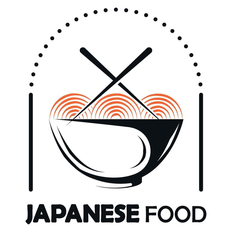 japansk mat lokal- mat logotyp vektor illustration