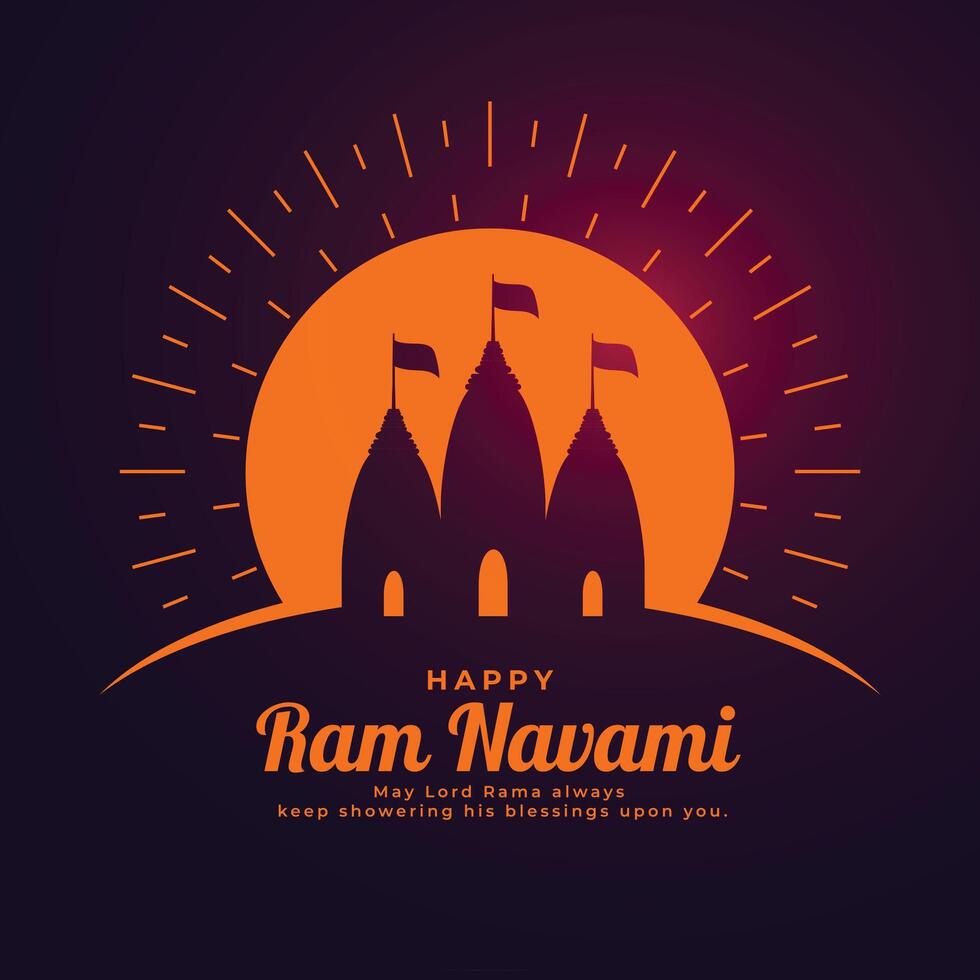 Hindu Tempel RAM Navami Festival Gruß vektor