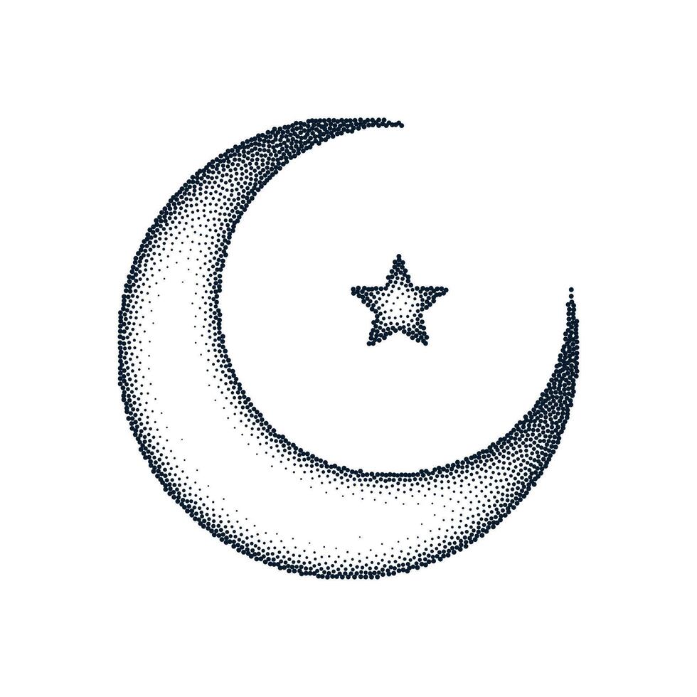 religiös islamisch Star und Halbmond Zeichen zum Glauben und hoffen vektor