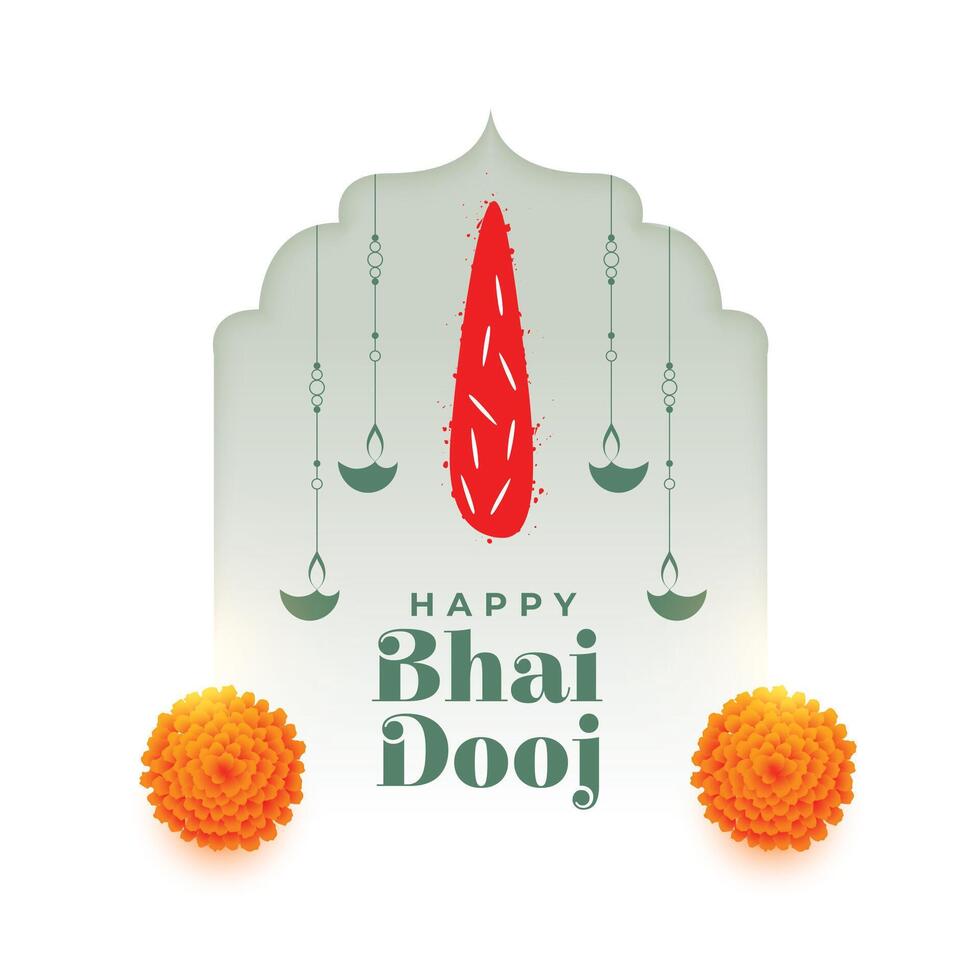 elegant glücklich bhai dooj Gruß Hintergrund zum Geschwister Zuneigung vektor