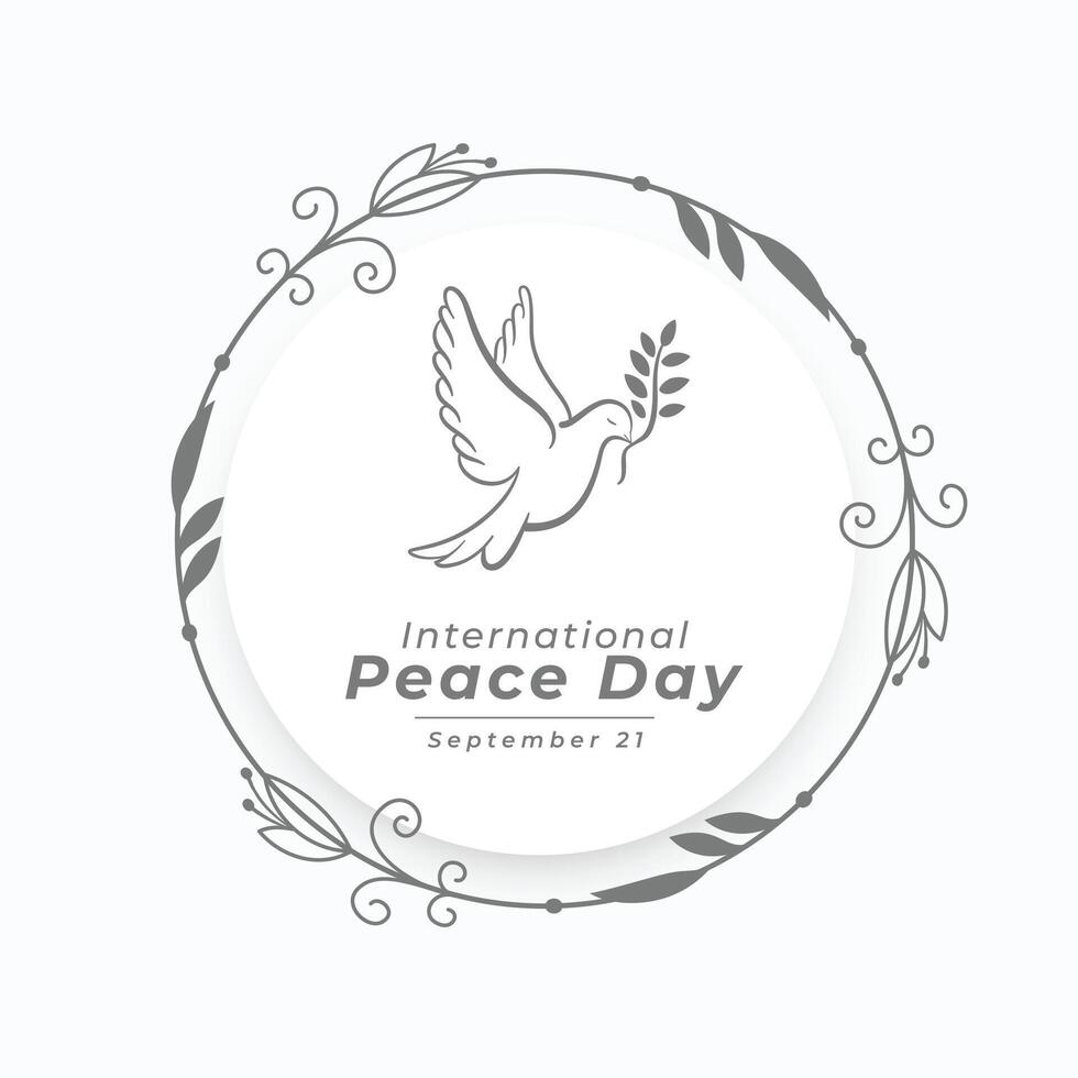 21:e september värld fred dag bakgrund för social enhet och tro vektor