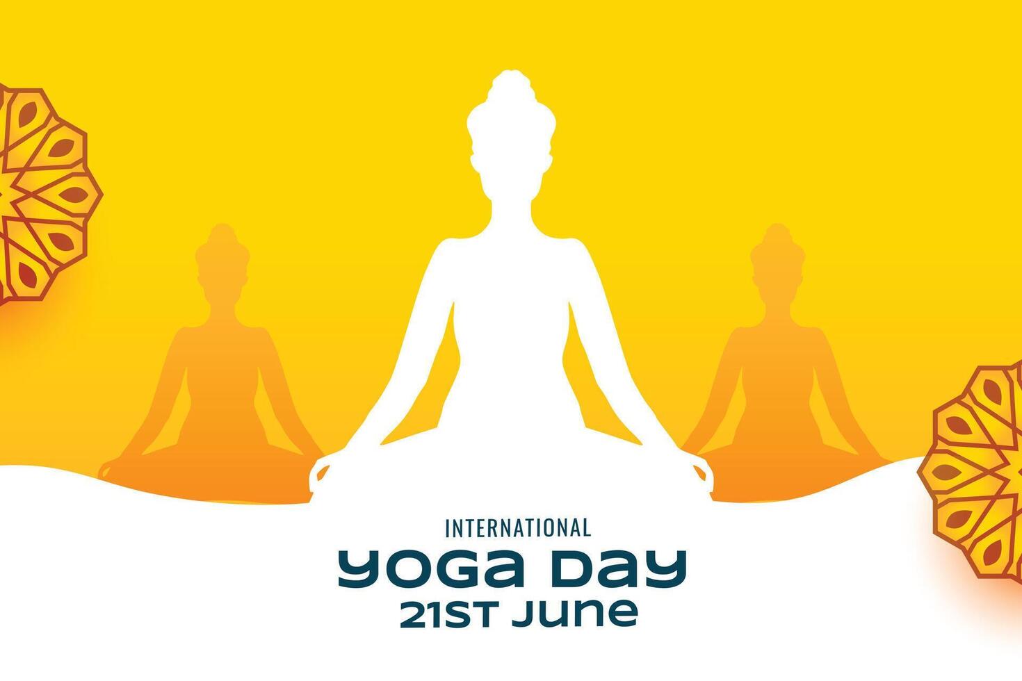 21:e juni internationell yoga dag bakgrund för hälsa och balans vektor