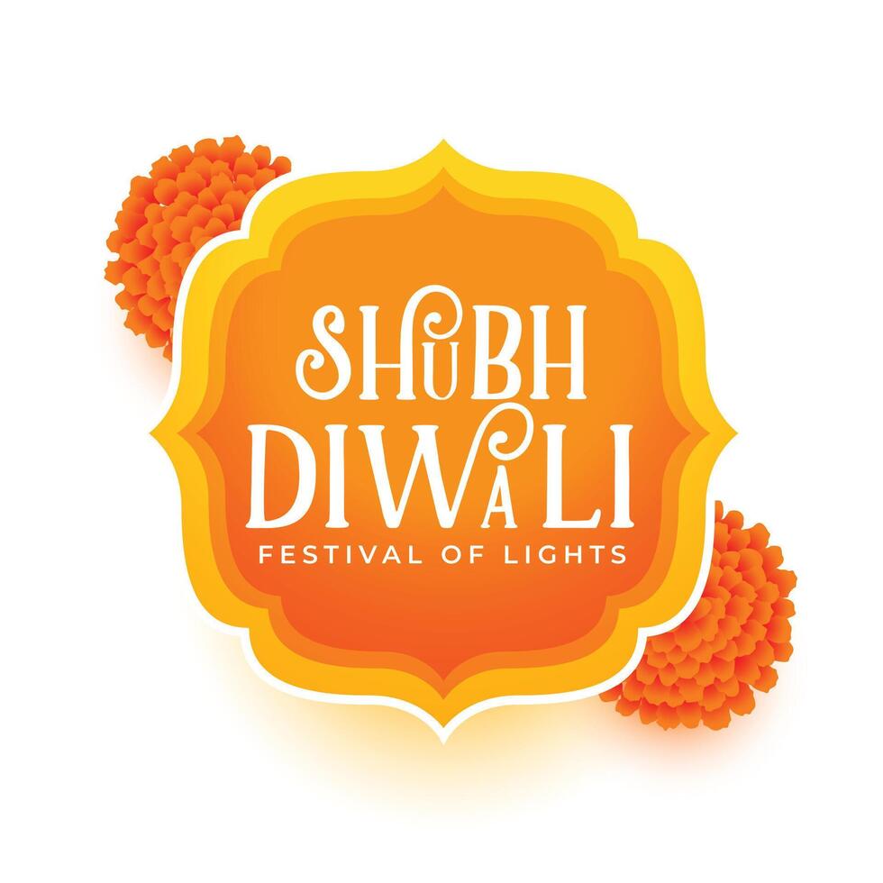 dekorativ shubh diwali händelse kort med blommig design vektor