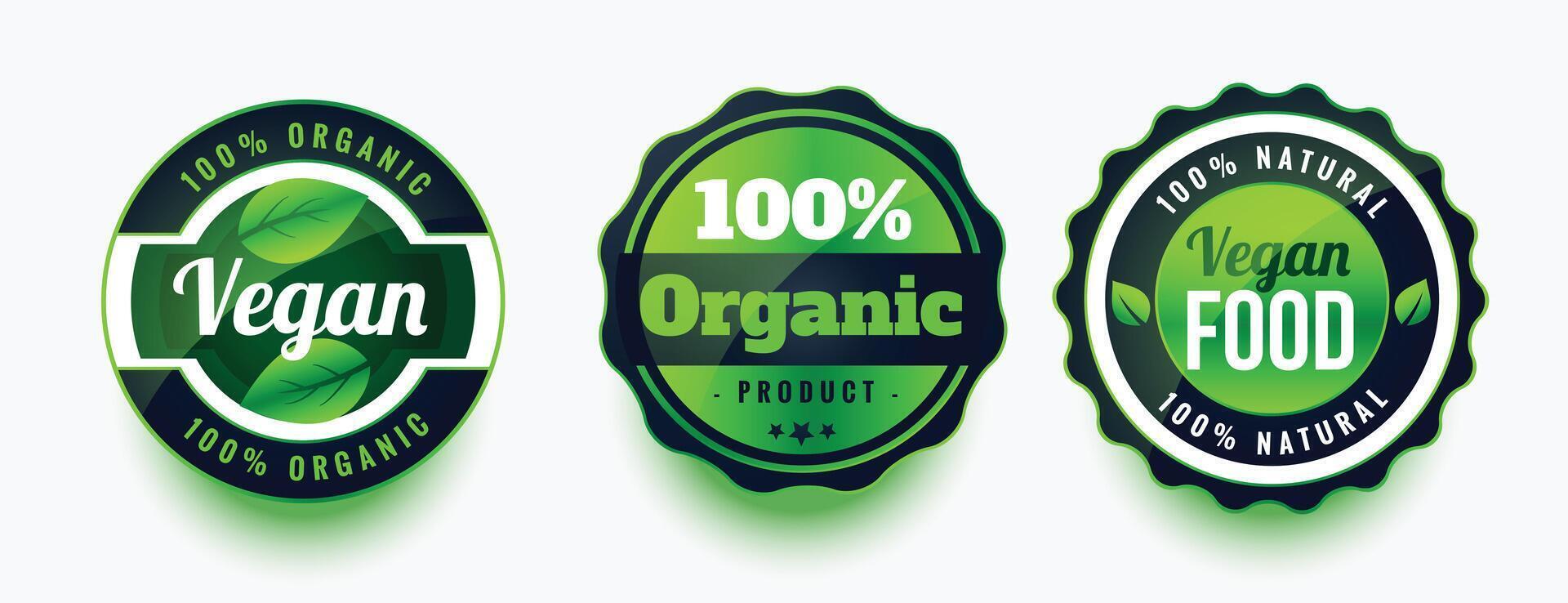 Sammlung von Bauernhof frisch organisch Produkt Etikette oder Etikett Design vektor