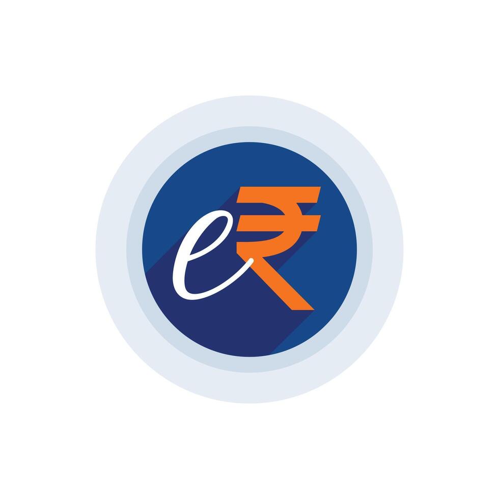 indisk digital valuta einr e-rupi symbol kontaktlös betalningar vektor