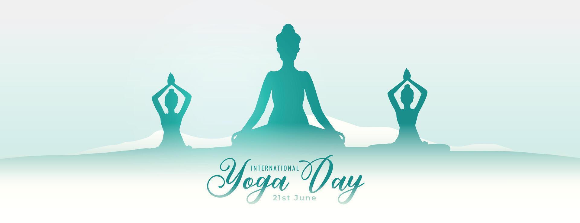 International Yoga Tag Veranstaltung Poster zum innere Frieden und Ruhe vektor