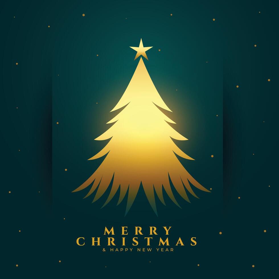 fröhlich Weihnachten festlich Feier Hintergrund mit golden Weihnachten Baum vektor