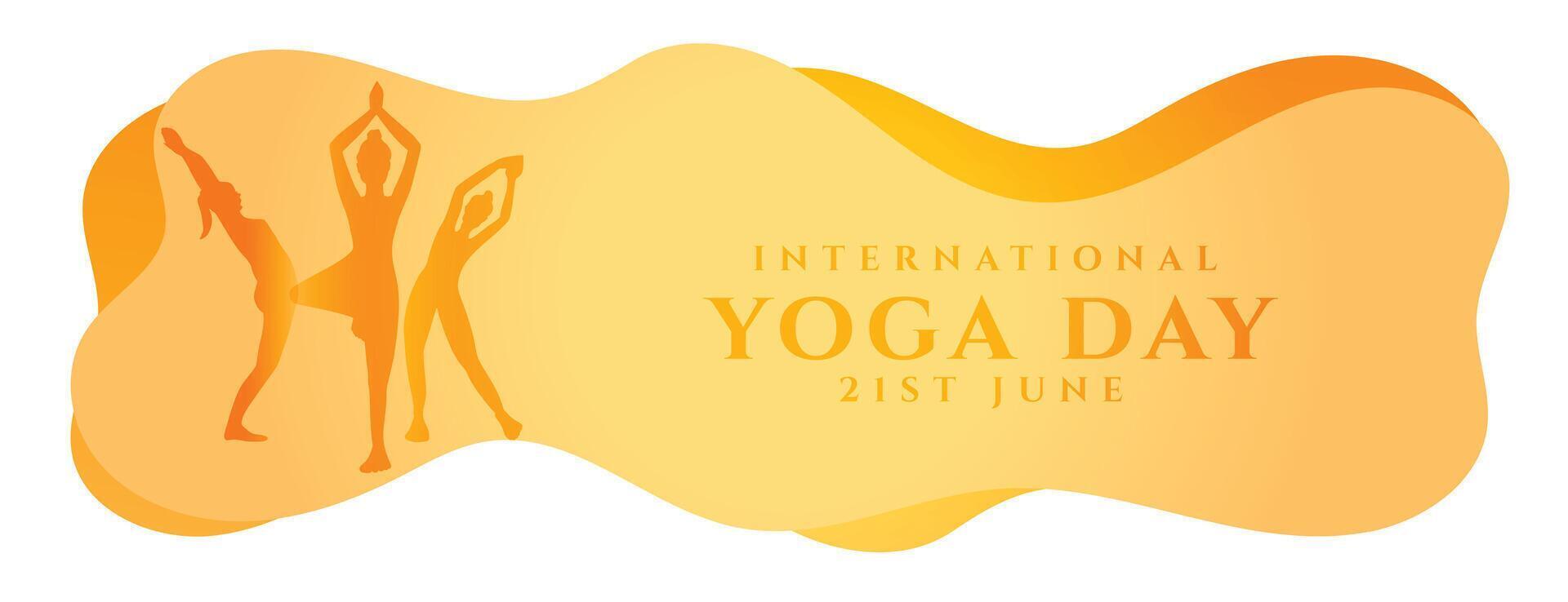 kreativ International Yoga Tag Banner zum glücklich und balancieren Leben vektor