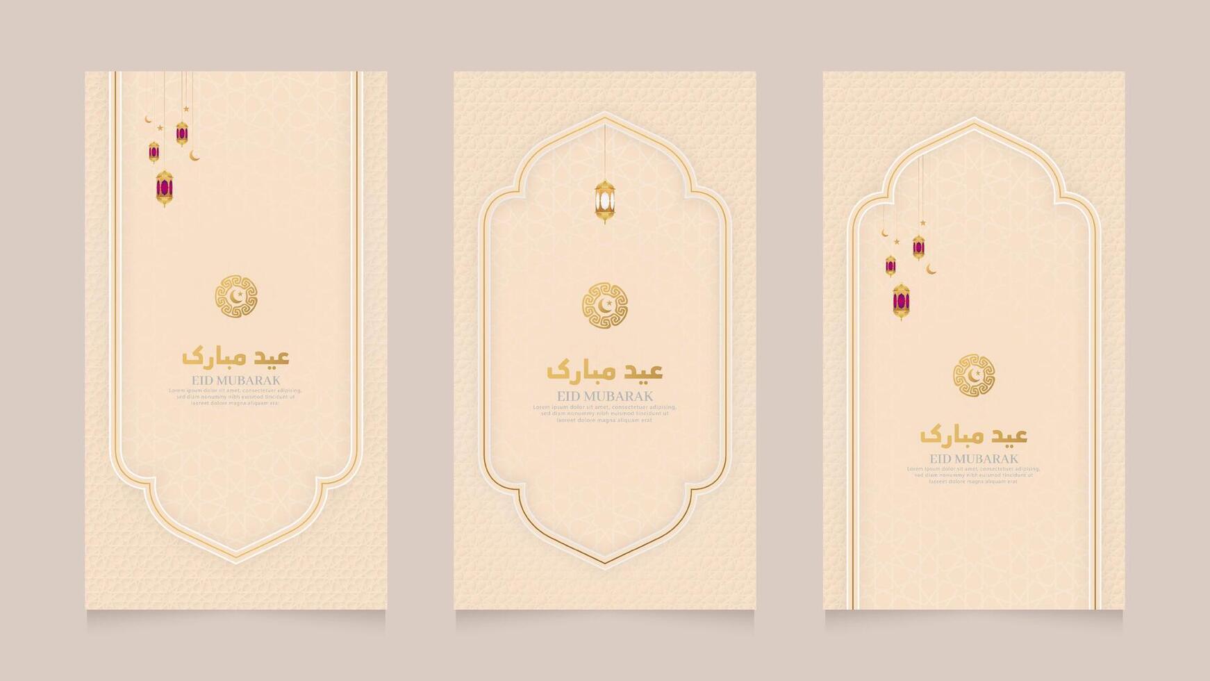 eid mubarak och ramadan kareem islamic realistisk social media berättelser samling mall vektor