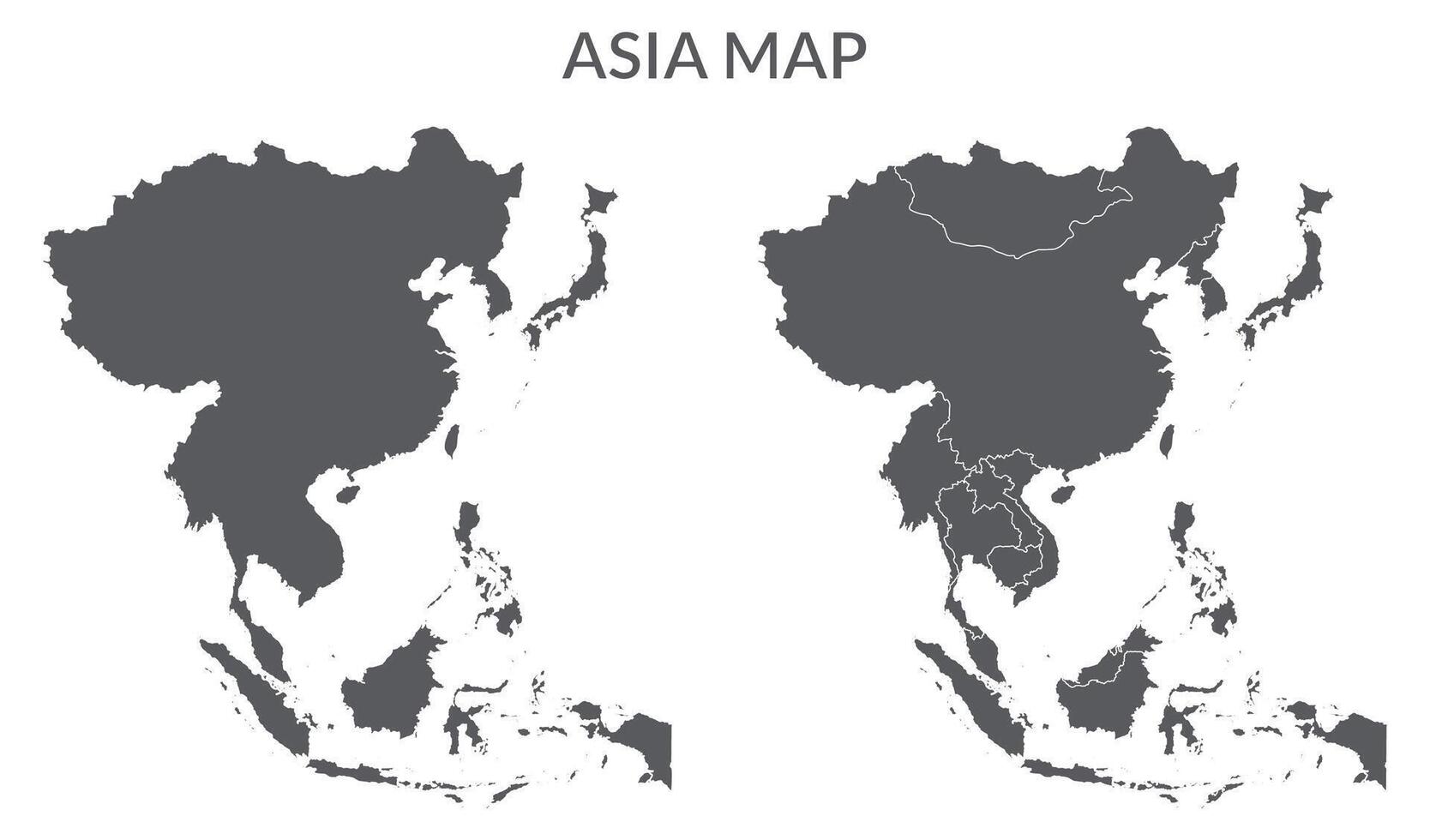 Asien Land Karta. Karta av Asien i Flerfärgad. vektor