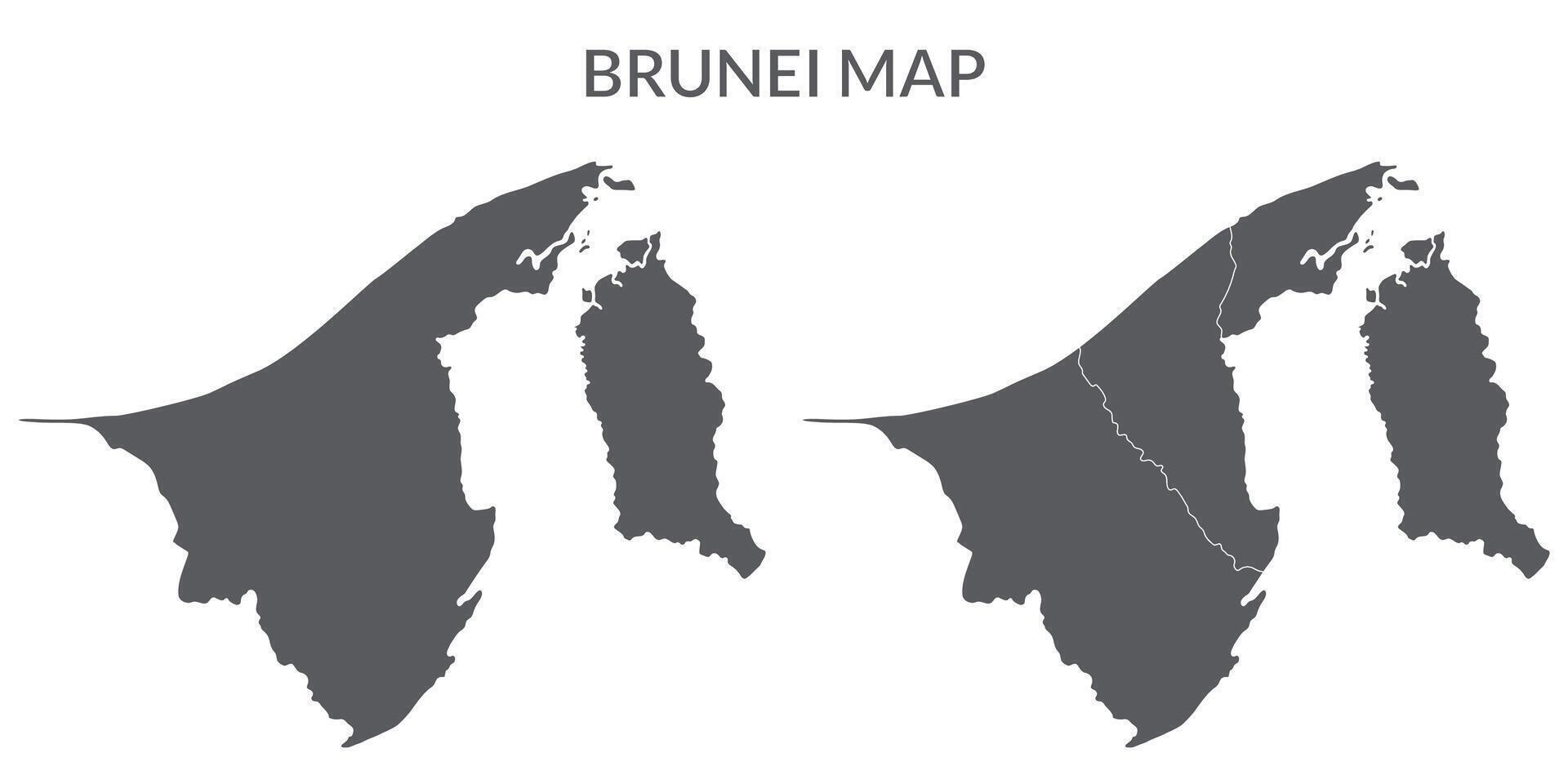 brunei Karte. Karte von brunei im grau einstellen vektor