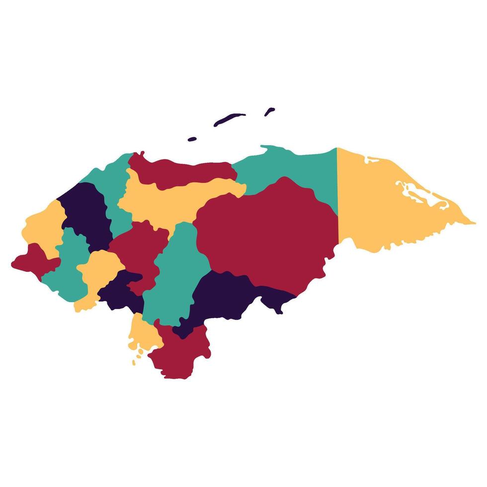 Honduras Karte. Karte von Honduras im administrative Provinzen im Mehrfarbig vektor