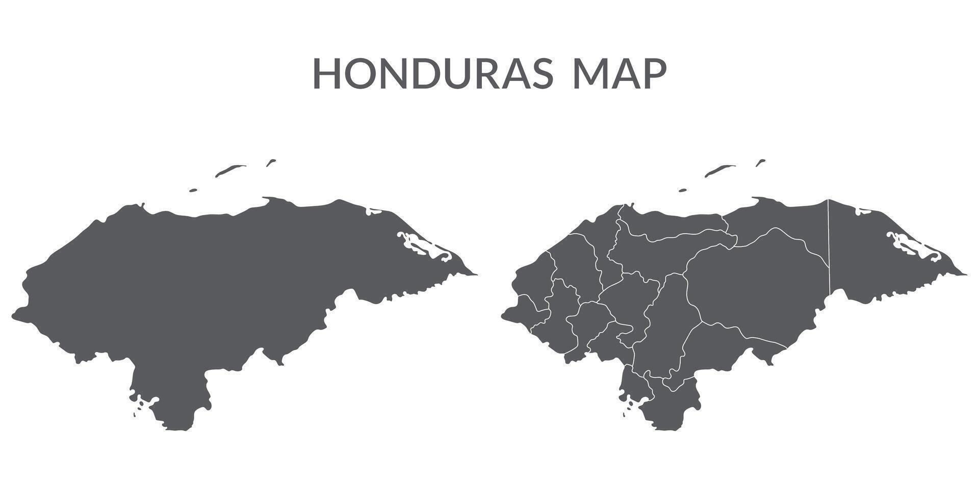 honduras Karta. Karta av honduras i grå uppsättning vektor