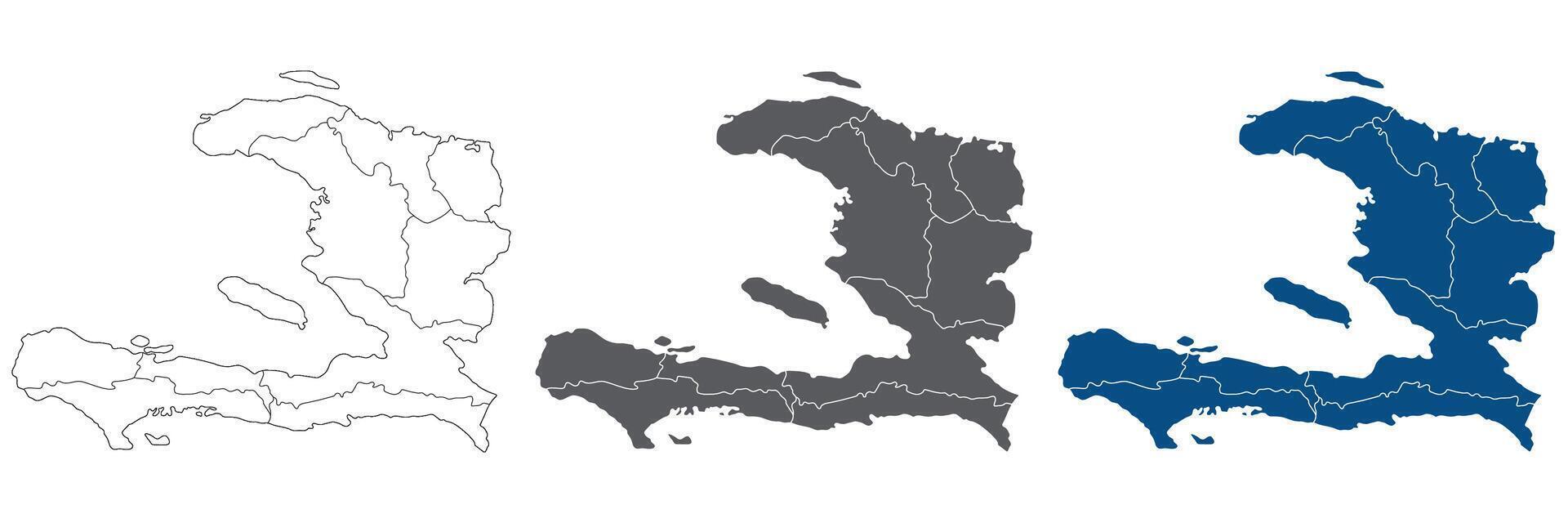 haiti Karta. Karta av haiti i provinser i uppsättning vektor