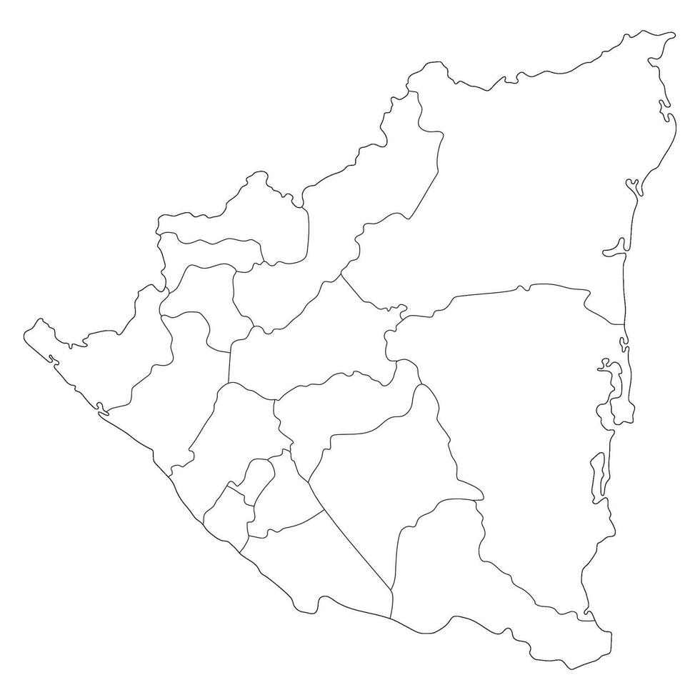 Nicaragua Karte. Karte von Nicaragua im administrative Provinzen im Weiß Farbe vektor