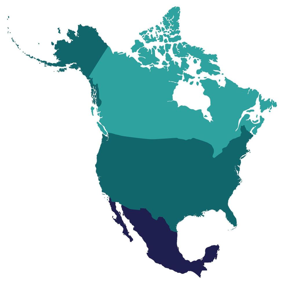 Norden Amerika Land Karte. Karte von Norden Amerika im Mehrfarbig. vektor