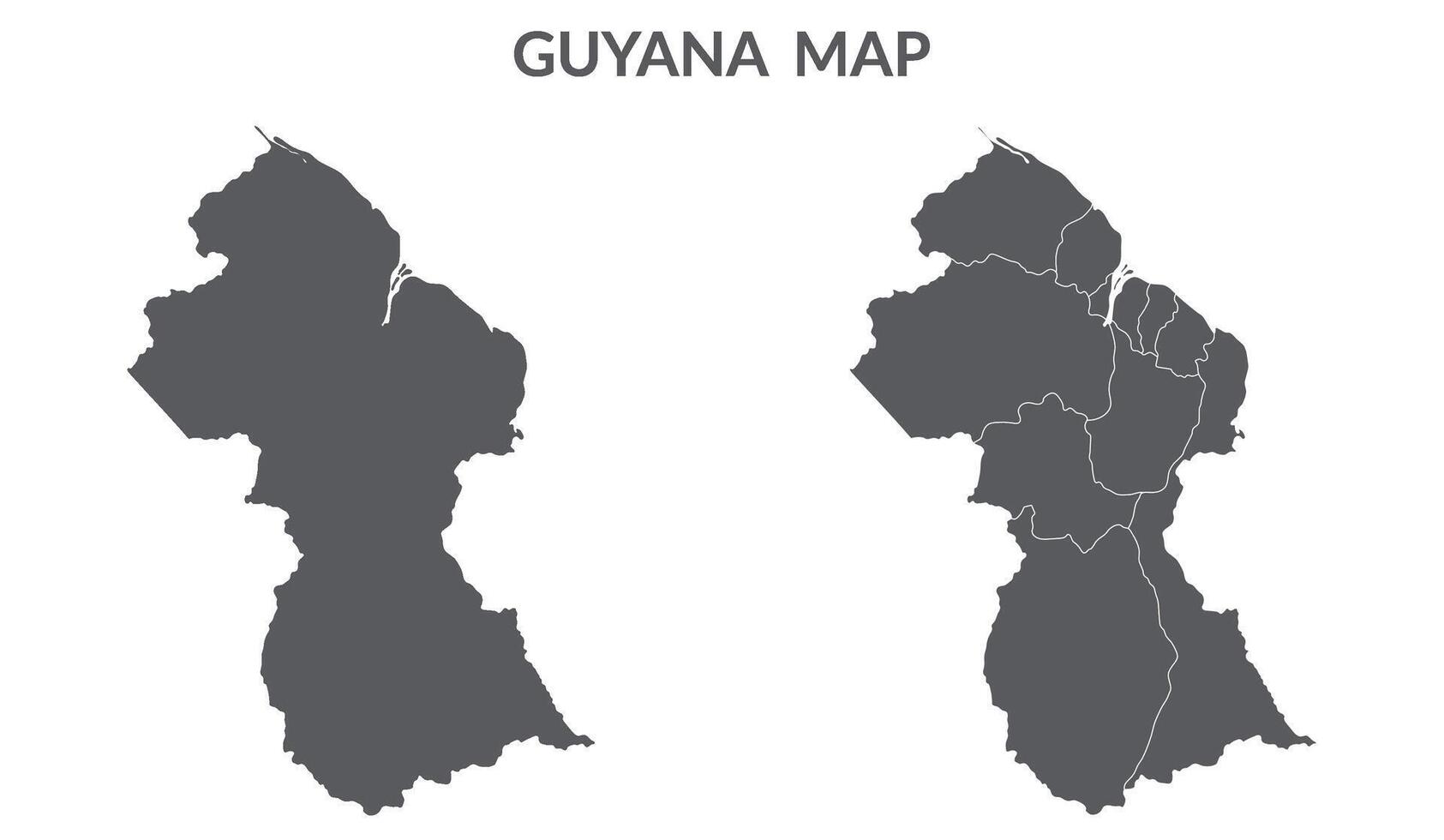 guyana Karta. Karta av guyana i grå uppsättning vektor