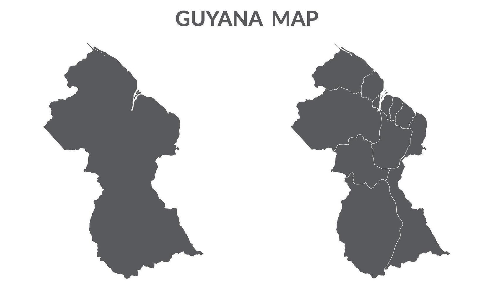 Guyana Karte. Karte von Guyana im grau einstellen vektor