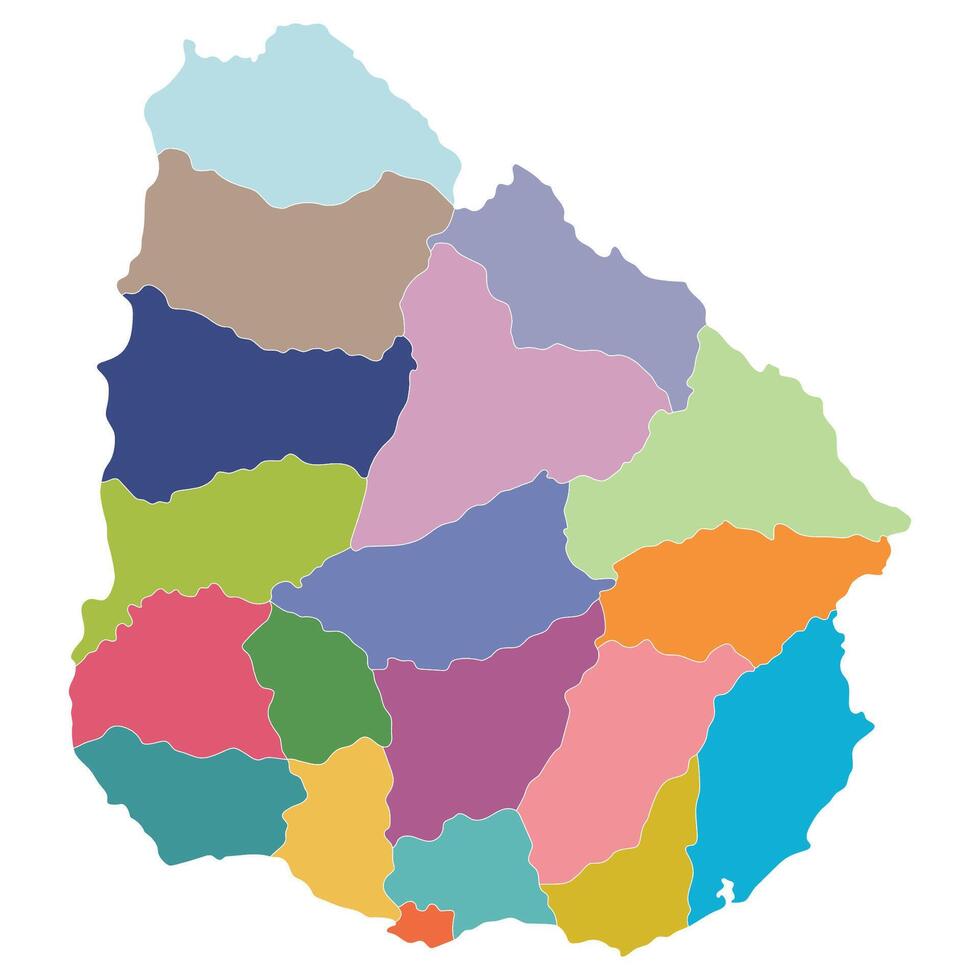 Uruguay Karte. Karte von Uruguay im administrative Provinzen im Mehrfarbig vektor