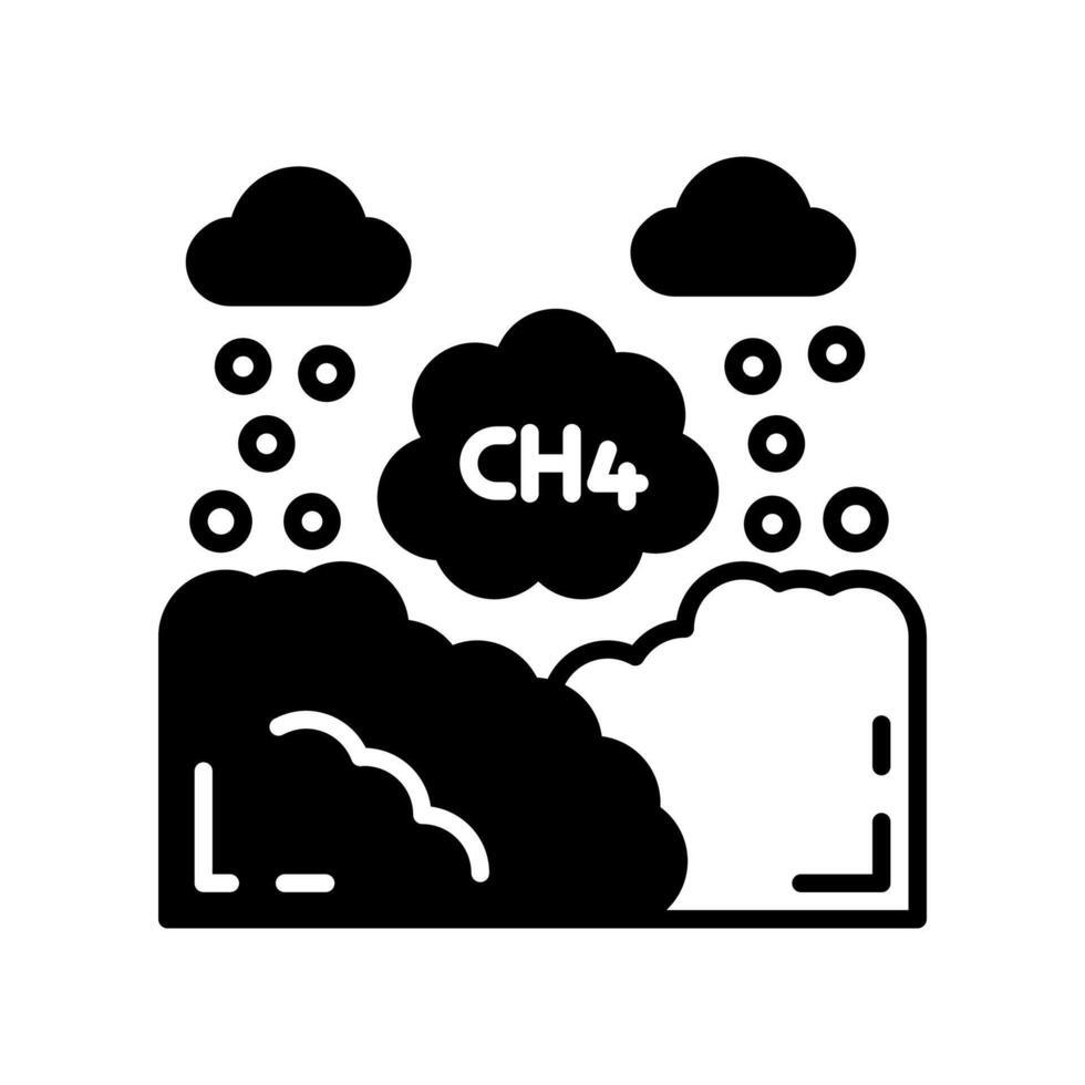 Deponie Gas Emissionen Symbol im Vektor. Logo vektor