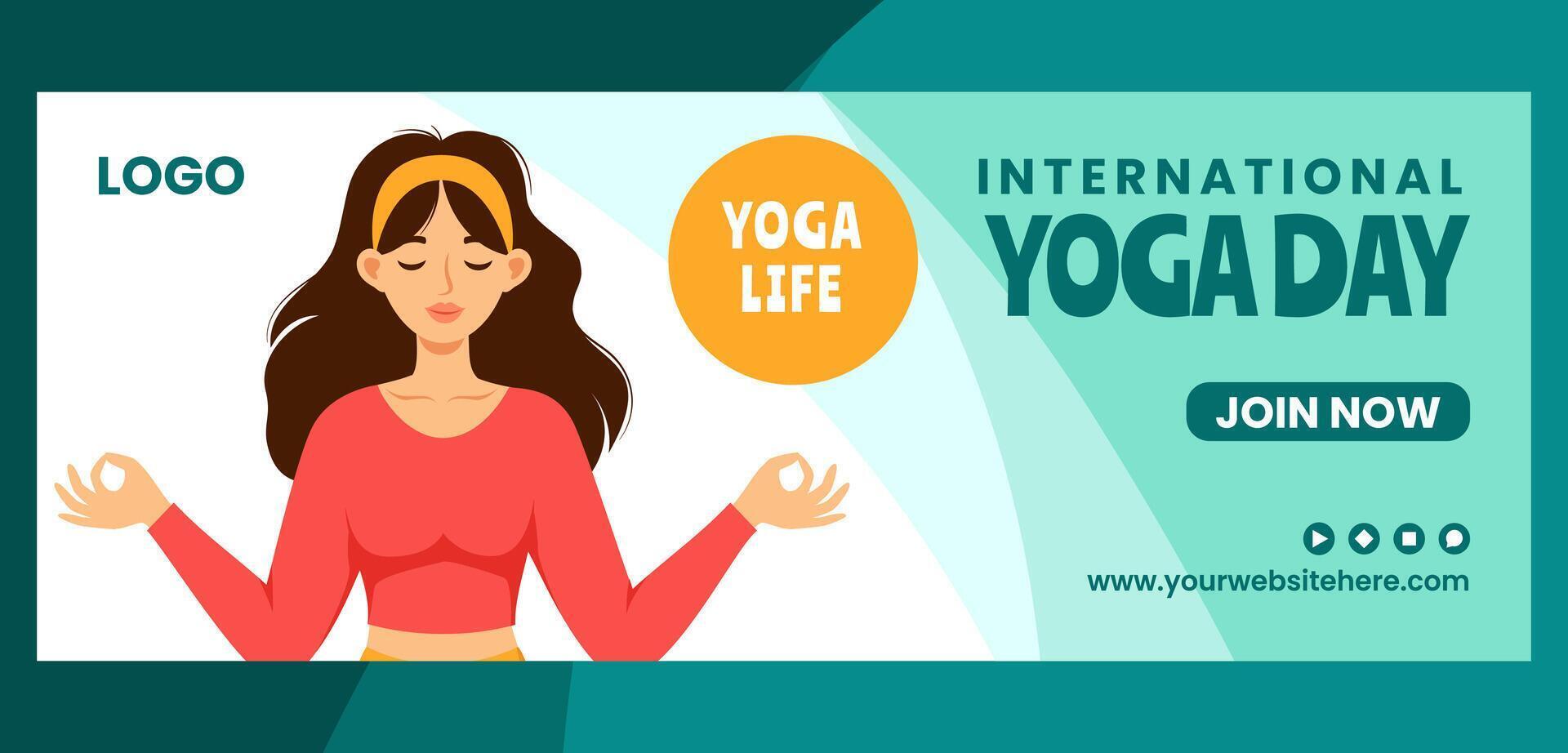 Yoga Tag Startseite eben Karikatur Hand gezeichnet Vorlagen Hintergrund Illustration vektor