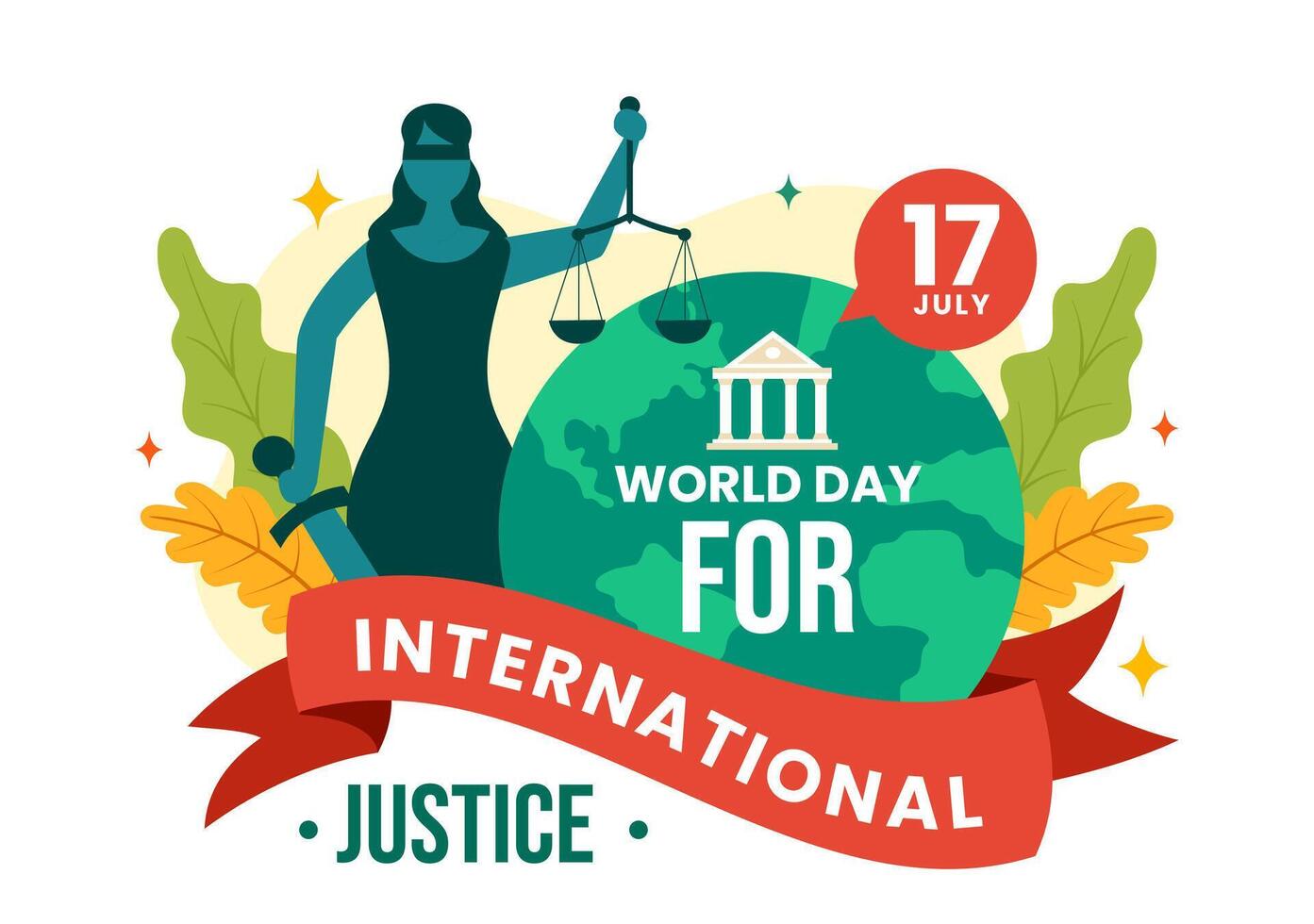 värld dag av social rättvisa vektor illustration med skalor eller hammare för en bara relation och orättvisa skydd i platt tecknad serie bakgrund