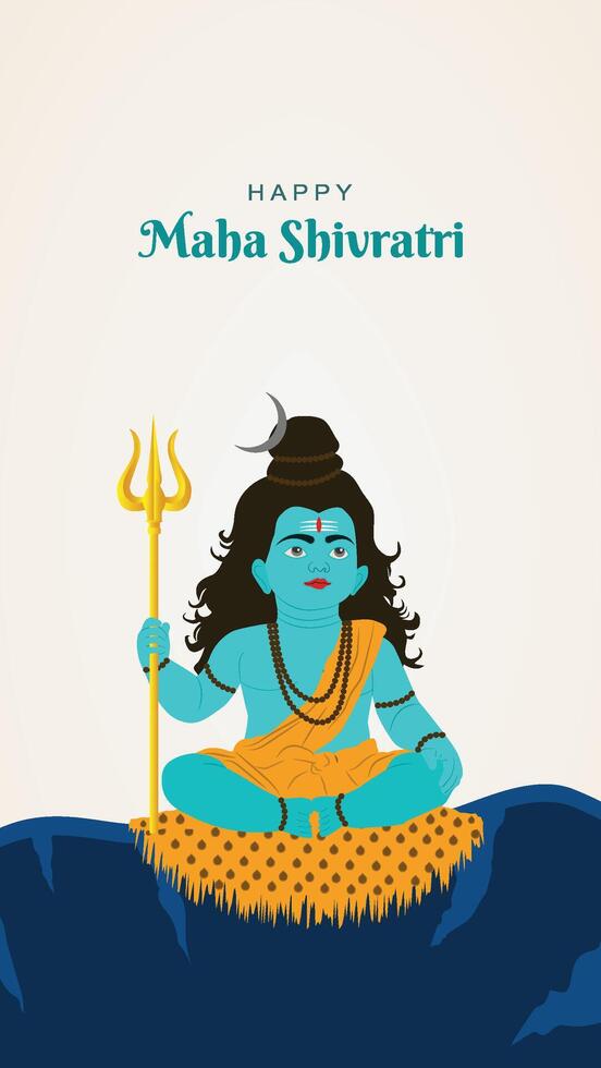 maha shivratri berättelse, vektor. illustration. av herre. shiva, för Lycklig hinduiska, religion, festival, kreativ, bakgrund, indisk Gud vektor
