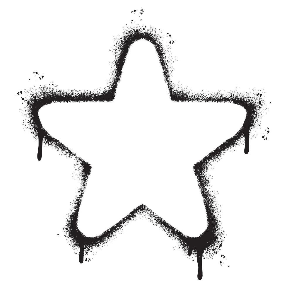 spray målad graffiti stjärna ikon isolerat på vit bakgrund. vektor