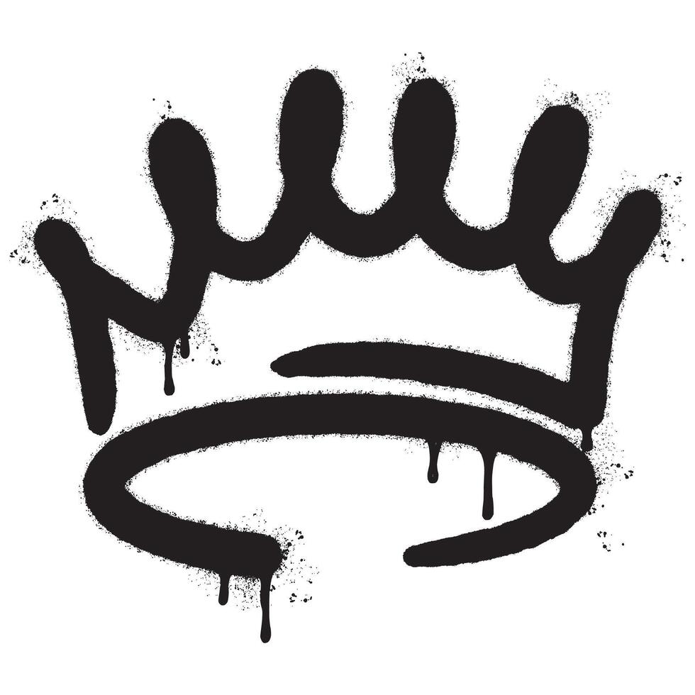 Graffiti sprühen Krone Symbol isoliert auf Weiß Hintergrund. Vektor Illustration.