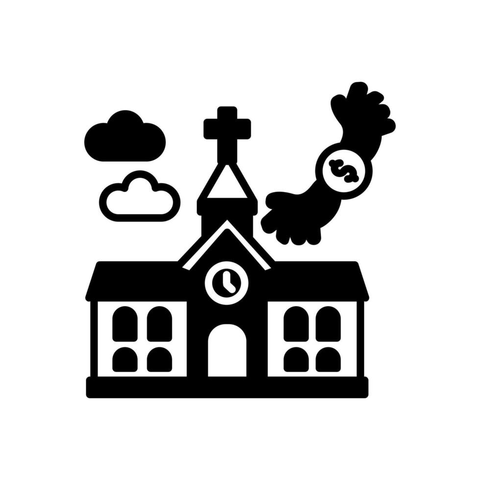 Kirche Spende Diät Symbol im Vektor. Logo vektor